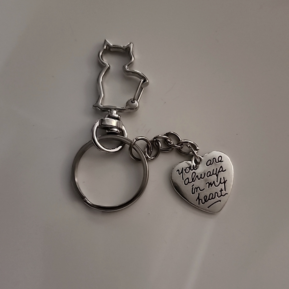 Cat Clip Keychain You are always in my heart